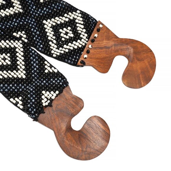 Southwestern Beaded Black and White Belt